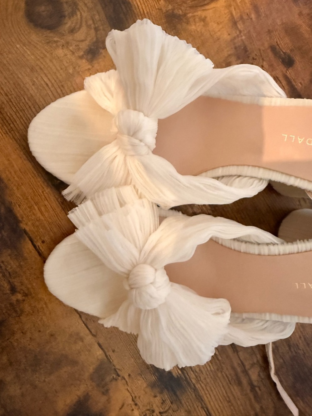 Loeffler Randall Camellia Pleated Bow Heels, Size 9 - Picture 2 of 6